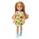 Mattel Lalka Barbie Chelsea Sukienka w serca