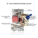 Qoltec Wyłącznik naprądowy B63 | Bezpiecznik | AC | 63A | 3P