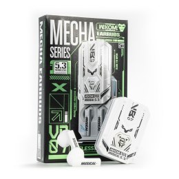 WEKOME Słuchawki bezprzewodowe VB07 Mecha Series - Bluetooth V5.3 TWS z etui ładującym Białe