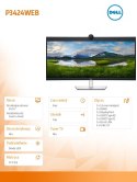 Dell Monitor P3424WEB 34 cale IPS Zakrzywiony WQHD (3440x1440)/21:9/HDMI/DP/USB-C/RJ-45/Kamera/Głośniki/Mikrofon/3Y