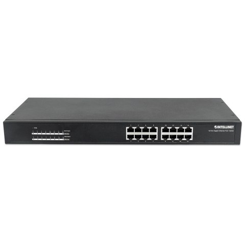 Intellinet Przełącznik Gigabit 16x 1000Mbps RJ45 PoE+ 220W Rack 19