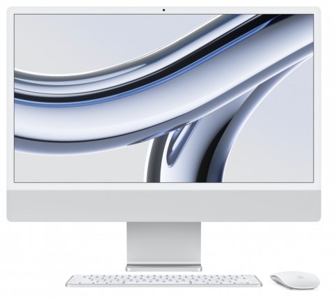 Apple IMac 24 cale: M3 8/10, 8GB, 256GB SSD - Srebrny