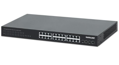 Intellinet Przełącznik Gigabit 24x RJ45 PoE+, 4x SFP+ 10G Uplink