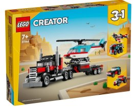 LEGO Klocki Creator 31146 Ciężarówka z platformą i helikopterem