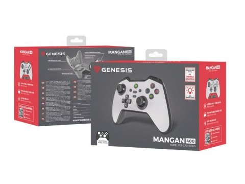 Natec Gamepad Genesis Mangan 400 bezprzewodowy do PC/Switch/Mobile Biały