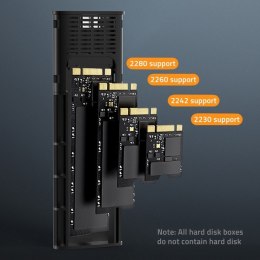 Qoltec Obudowa | kieszeń NV2271 na dysk M.2 SSD | SATA | NVMe | USB-C | 2TB