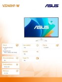 Asus Monitor 24 cala VZ24EHF-W IPS, FHD, Frameless, 100Hz, 1ms MPRT, HDMI,