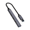 Savio Hub 4 porty USB-A - 3 x USB-A 2.0, 1 x USB-A 3.0, 5 Gbps, Aluminium, AK-70