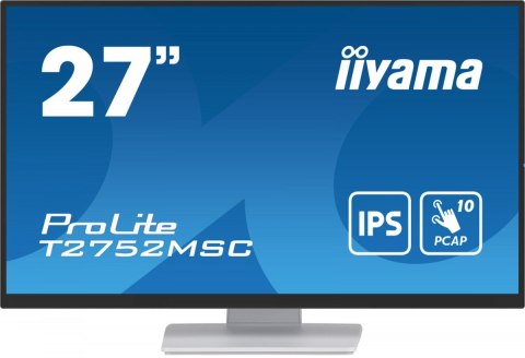 IIYAMA Monitor 27 cali T2752MSC-W1 10 PKT. POJ,IPS,HDMI,DP,2x2USB(3.2),2x1W400cd/m2,7H