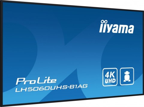 IIYAMA Monitor wielkoformatowy 49.5 cala LH5060UHS-B1AG matowy 24h/7 500(cd/m2) VA 3840 x 2160 UHD(4K) Android.11 Wifi CMS(iiSignage2)