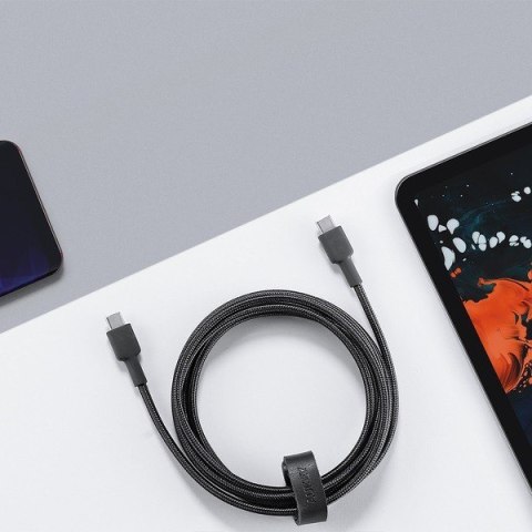 AUKEY CB-CD45 kabel USB-C - USB-C 0,9m 60W PD 3A 20V nylonowy oplot czarny