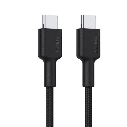 AUKEY CB-CD45 kabel USB-C - USB-C 0,9m 60W PD 3A 20V nylonowy oplot czarny