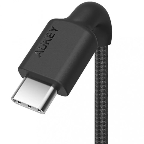 AUKEY CB-CD45 kabel USB-C - USB-C 0,9m 60W PD 3A 20V nylonowy oplot czarny