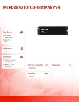 Micron Dysk SSD 3500 2TB NVMe M.2 22x80mm
