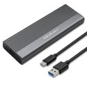 Qoltec Obudowa | kieszeń na dysk SSD M.2 | SATA | NGFF | USB-C | Super speed 6Gb/s | 2TB | Szara