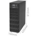 Qoltec Zasilacz awaryjny UPS 10kVA | 10000W | Power Factor 1.0 | LCD | EPO | USB | On-line