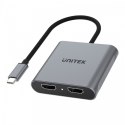 Unitek Adapter USB-C - 2x HDMI 2.0; 4K MST; M/F