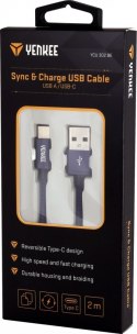 YENKEE Kabel USB A 2.0 / USB C transfer danych 480Mb/s /3A