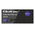 Qoltec Aktywny rozdzielacz Splitter 4 x HDMI 4K x 2K | 3.4Gb/s