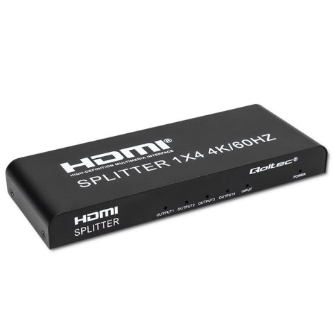 Qoltec Aktywny rozdzielacz Splitter 4 x HDMI 4K x 2K | 6Gb/s | 60Hz