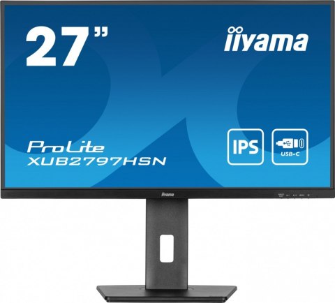 IIYAMA Monitor 27 cali XUB2797HSN-B1 IPS,FHD,USB-C Dock,HAS /5y/