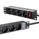 Qoltec Listwa zasilająca PDU do RACK 10" | 1U | 16A | 4xFrench | 1.8m