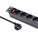 Qoltec Listwa zasilająca PDU do RACK 10" | 1U | 16A | 4xSchuko | 1.8m