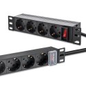 Qoltec Listwa zasilająca PDU do RACK 10" | 1U | 16A | 4xSchuko | 1.8m