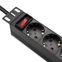 Qoltec Listwa zasilająca PDU do RACK 10" | 1U | 16A | 4xSchuko | 1.8m