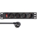 Qoltec Listwa zasilająca PDU do RACK 10" | 1U | 16A | 4xSchuko | 1.8m