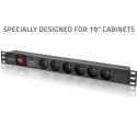 Qoltec Listwa zasilająca PDU do RACK 19" | 1U | 16A | 6xFRENCH | 1.8m