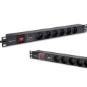 Qoltec Listwa zasilająca PDU do RACK 19" | 1U | 16A | 6xFRENCH | 1.8m