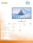 Dell Monitor 27 cali S2725HS IPS LED 100Hz Full HD (1920x1080) /16:9/2xHDMI/Speakers/fully adjustable stand/3Y