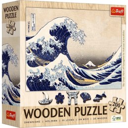 Trefl Puzzle drewniane 200 elementów Wielka Fala w Kanagawie Hokusai Katsushika