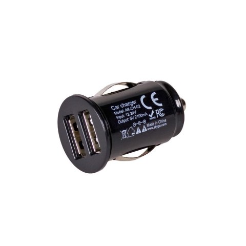 AKYGA Ładowarka samochodowa Akyga AK-CH-02 12V 2xUSB 2100mA czarna