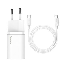 Baseus Ładowarka sieciowa Baseus Super Si Quick Charger 1C 25W TZCCSUP-L02 a z gniazdem USB-C + kabel