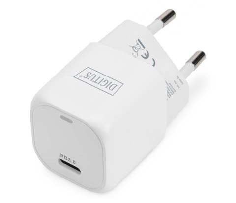 Digitus Ładowarka sieciowa DIGITUS mini zasilacz 1x USB-C PD 3.0 20W biała