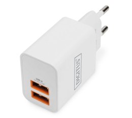 Digitus Ładowarka sieciowa DIGITUS zasilacz 2x USB-A 15,5W biała