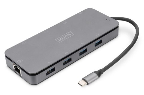 Digitus Stacja dokująca DIGITUS USB Typ C 11-portów z możliowścią instalacji M.2 SSD, 4K 30Hz, PD 3.0, RJ45