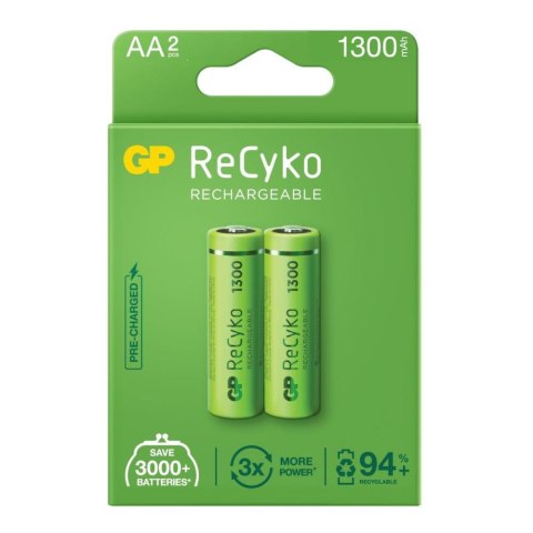 GP Recyko Akumulatorki AA / R6 GP ReCyko 1300 Series Ni-MH 1300mAh - 2 sztuki