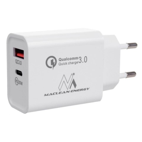 Maclean Ładowarka sieciowa Maclean MCE485 W QC 3.0 PD 2xUSB biała