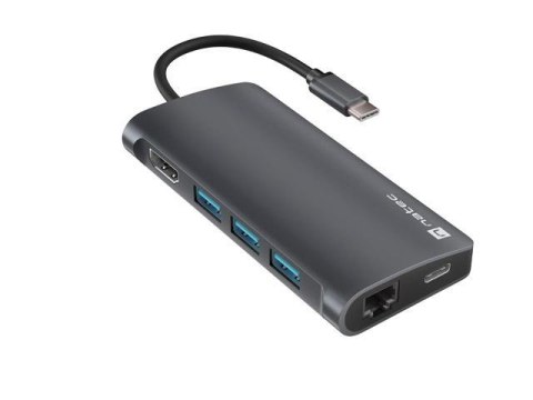 Natec Stacja dokująca USB Natec Fowler 2 V2 Multiport USB-C -> HUB USB 3.0 3x, Hdmi 4k, USB-C, RJ45, SD, Micro SD