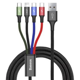 Baseus Kabel przewód USB 4w1 - 2x USB-C, Lightning, micro USB 120cm Baseus Rapid CA1T4-B01 do 3.5A