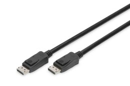 Digitus Kabel DIGITUS DisplayPort z zatrzaskami 8K 30Hz UHD Typ DP/DP M/M czarny 3m