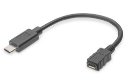 Digitus Kabel adapter DIGITUS USB 2.0 HighSpeed Typ USB C/microUSB B (5pin) M/Ż czarny 0,15m