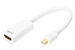 Digitus Kabel adapter DIGITUS mini Displayport 1080p 60Hz DP++ / HDMI M/Ż biały 0,15m