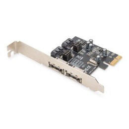 Digitus Karta rozszerzeń/Kontroler DIGITUS SATA III PCI Express 2x SATA 2x eSATA Low Profile Chipset: ASM106X