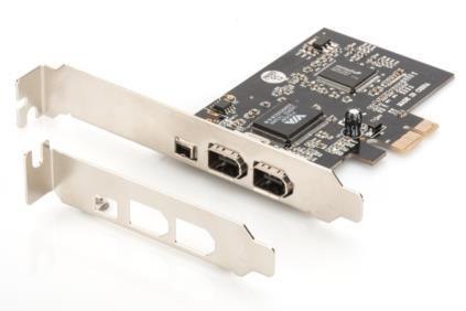 Digitus Kontroler Firewire (400) DIGITUS PCI Express, 3xZew. IEEE1394a 6pin + Mini, Low Profile