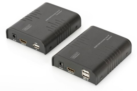 Digitus Przedłużacz/Extender DIGITUS KVM HDMI+USB 120m po Cat.6 UTP/IP 1080p FHD 60Hz audio (zestaw)