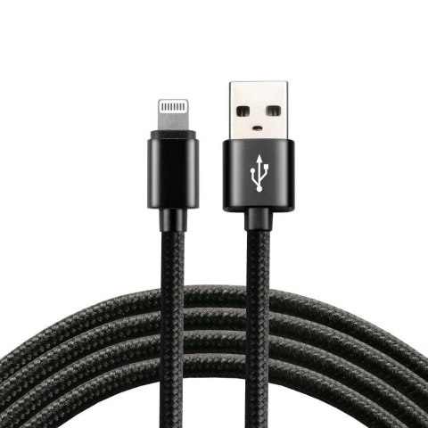 Everactive Kabel USB - Lightning everActive CBB-2IB 2m z obsługą szybkiego ładowania do 2,4A czarny